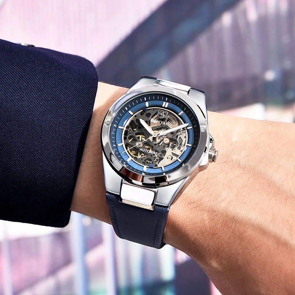 New Men's Watches BENYAR Design Mechanical Watch Automatic Movement Watches For Man Fashion Hollow Design Hardened Mirror Clocks
New Men's Watches BENYAR Design Mechanical Watch Automatic Movement Watches For Man Fashion Hollow Design Hardened Mirror Clocks