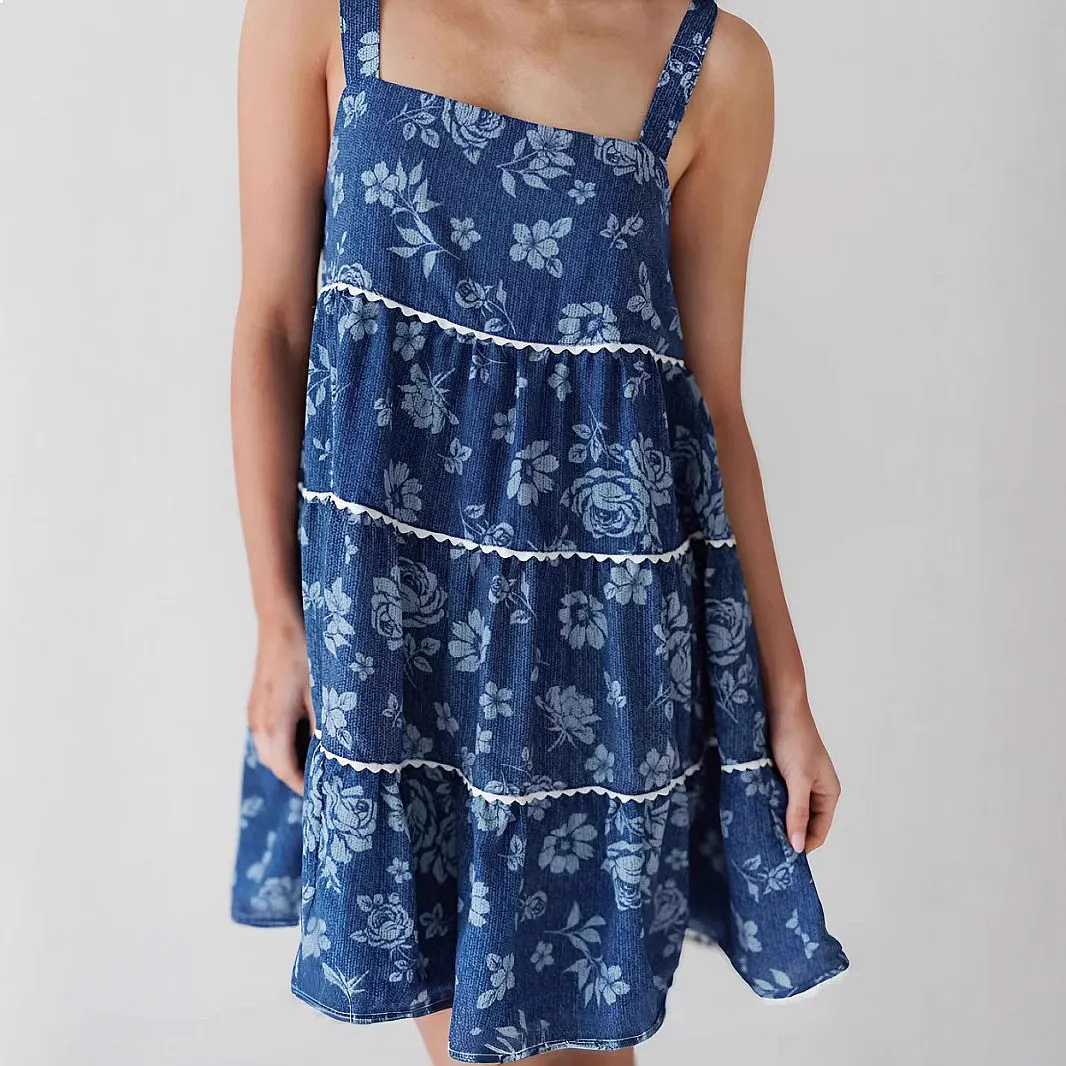 Sleeveless Print A-Line Denim Dress Jumpsuit Overall Playsuit Spring Summer
Sleeveless Print A-Line Denim Dress Jumpsuit Overall Playsuit Spring Summer