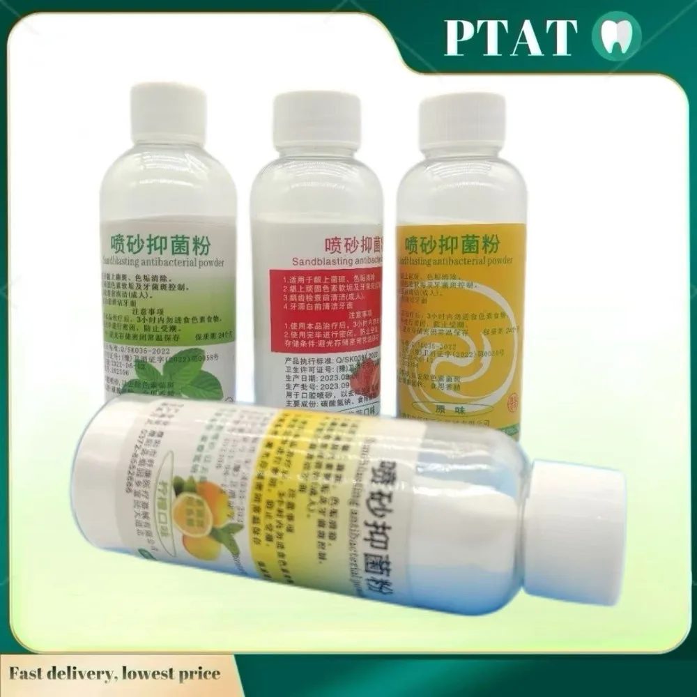 Dental Polishing Powder Prophy Air Jet Flow Teeth Cleaning Plaque Stain Removal Sodium Bicarbonate 130g Mint Lemon Strawberry
Dental Polishing Powder Prophy Air Jet Flow Teeth Cleaning Plaque Stain Removal Sodium Bicarbonate 130g Mint Lemon Strawberry