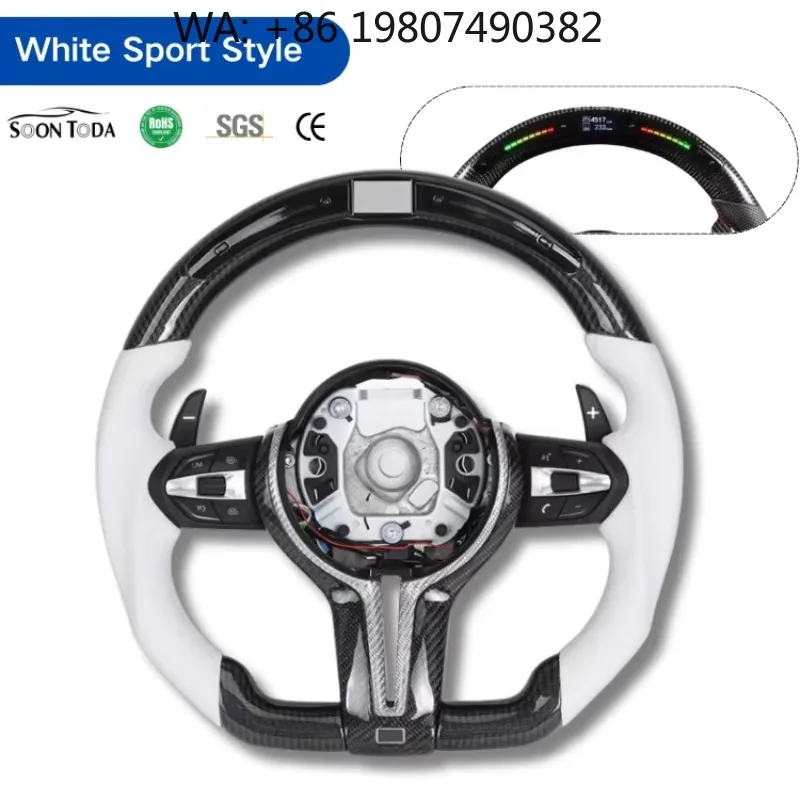 White LED Half Leather Carbon Fiber M Sport Steering Wheel Fit F10 F16 F20 F30 F31 F32 M3 F80 M4 F82 M2 F87 E88 E90 E92
White LED Half Leather Carbon Fiber M Sport Steering Wheel Fit F10 F16 F20 F30 F31 F32 M3 F80 M4 F82 M2 F87 E88 E90 E92