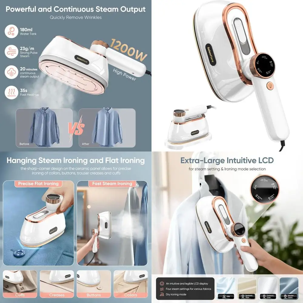 Компактный дорожный отпариватель и утюг 2-в-1, 1200 Вт, 5 режимов, резервуар для воды 180 мл, 20 минут работы на пару, сертификат UL 141, белый, 120 В
Компактный дорожный отпариватель и утюг 2-в-1, 1200 Вт, 5 режимов, резервуар для воды 180 мл, 20 минут работы на пару, сертификат UL 141, белый, 120 В