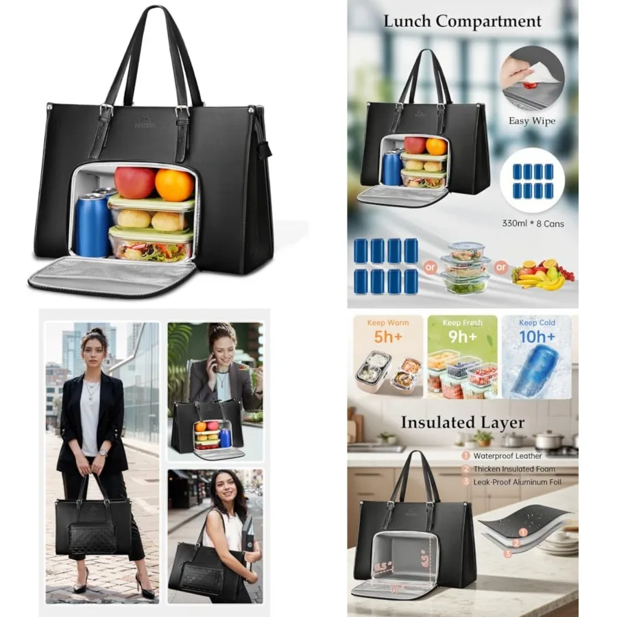 Laptop Tote Bag for Women with Lunch Compartment, PU Leather Convertible Work Briefcase for Busess, Professional Teacher Comput
Laptop Tote Bag for Women with Lunch Compartment, PU Leather Convertible Work Briefcase for Busess, Professional Teacher Comput