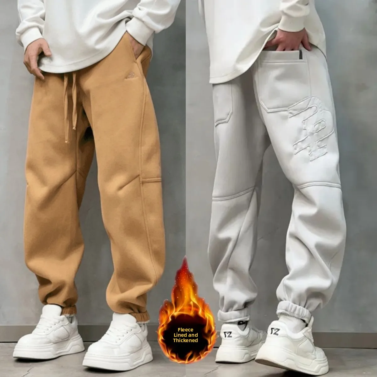 Мужские зимние повседневные брюки Thiened Fce на подкладке, брюки из смеси хлопка с эластичной резинкой на талии и вышивкой, модный спортивный свободный крой
Мужские зимние повседневные брюки Thiened Fce на подкладке, брюки из смеси хлопка с эластичной резинкой на талии и вышивкой, модный спортивный свободный крой