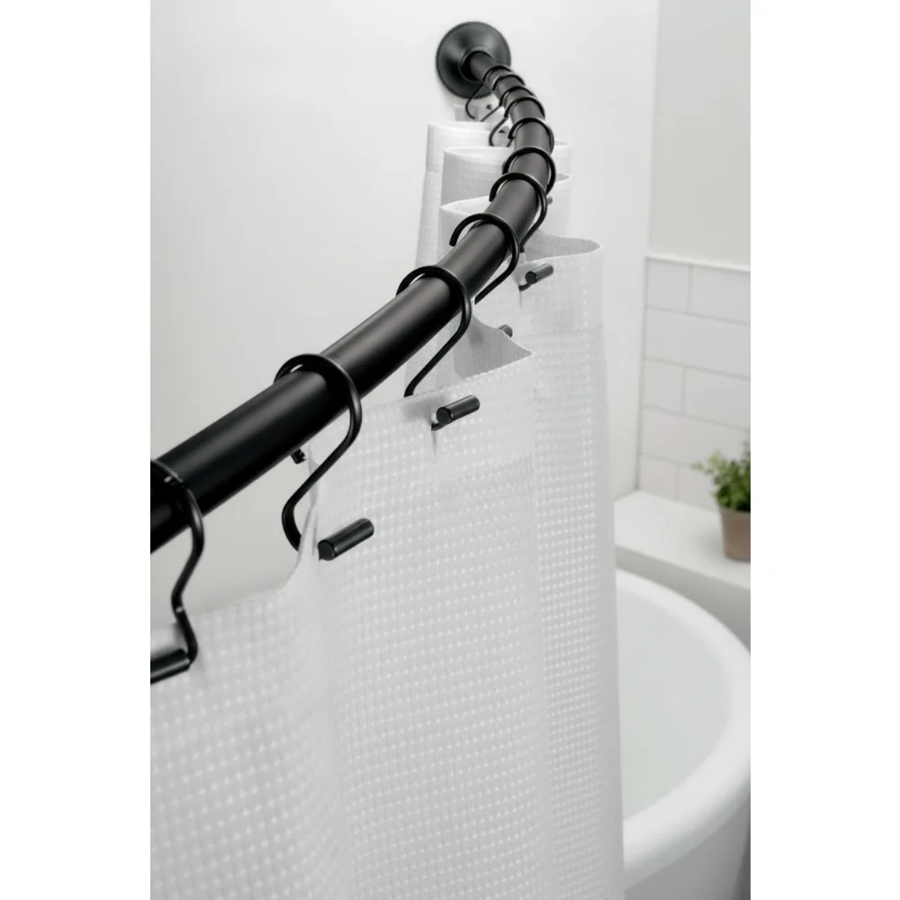 Изогнутая занавеска для душа, регулируемая устойчивая к ржавчине сталь 41–72 дюйма, дополнительное пространство в ванной комнате
Изогнутая занавеска для душа, регулируемая устойчивая к ржавчине сталь 41–72 дюйма, дополнительное пространство в ванной комнате
