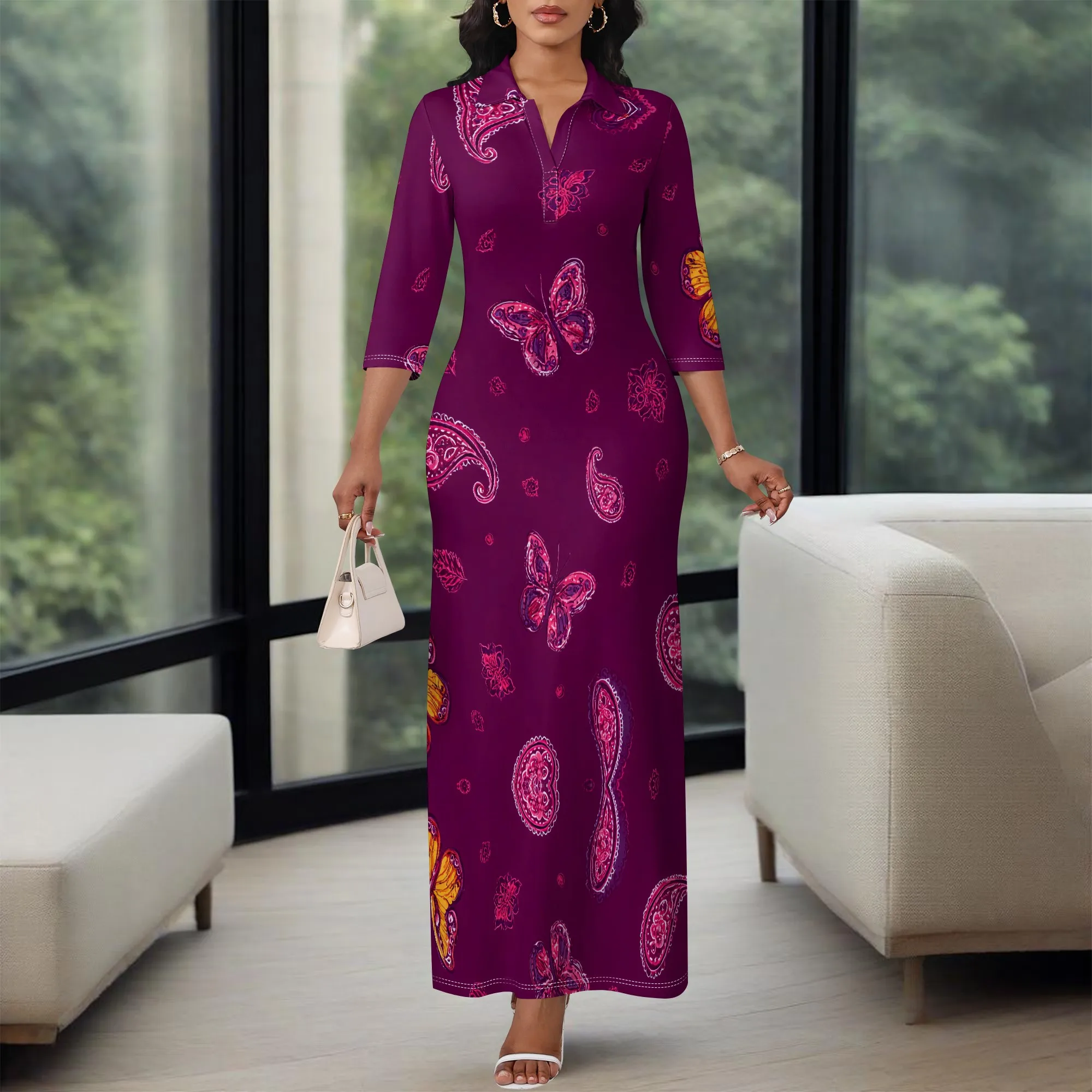 Purple Butterfly Paisley Print Women's Maxi Dress 2025 New Arrival V-Neck Casual Evening Dress XS-3XL
Purple Butterfly Paisley Print Women's Maxi Dress 2025 New Arrival V-Neck Casual Evening Dress XS-3XL