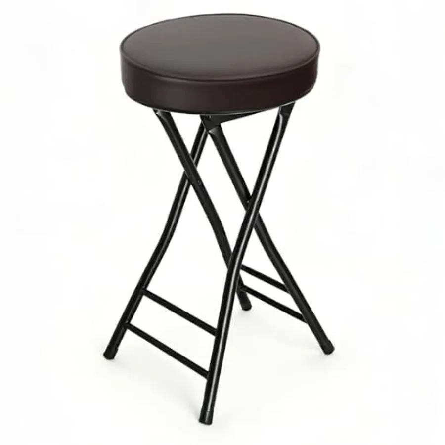 Folding Stool, 24 Inch Foldable Portable Collapsible Height Bar Stool Chair, Adult Tall Leather Padded Chair for Kitchen Living
Folding Stool, 24 Inch Foldable Portable Collapsible Height Bar Stool Chair, Adult Tall Leather Padded Chair for Kitchen Living