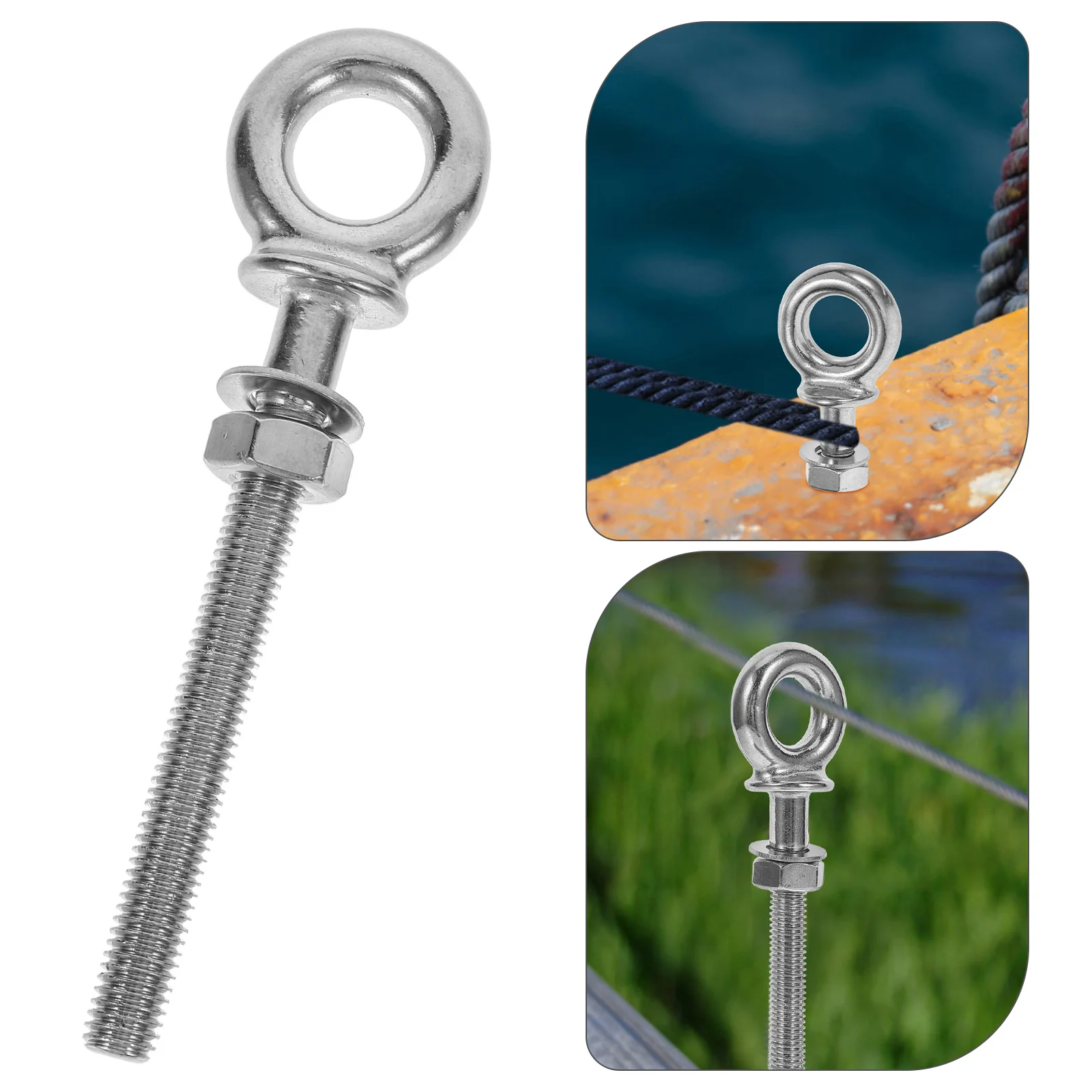 Long Lifting Eye Bolts Stainless Steel Heavy Duty Marine Outdoor Rust Resistant Easy Install Wood Tie Down Loop Boat
Long Lifting Eye Bolts Stainless Steel Heavy Duty Marine Outdoor Rust Resistant Easy Install Wood Tie Down Loop Boat