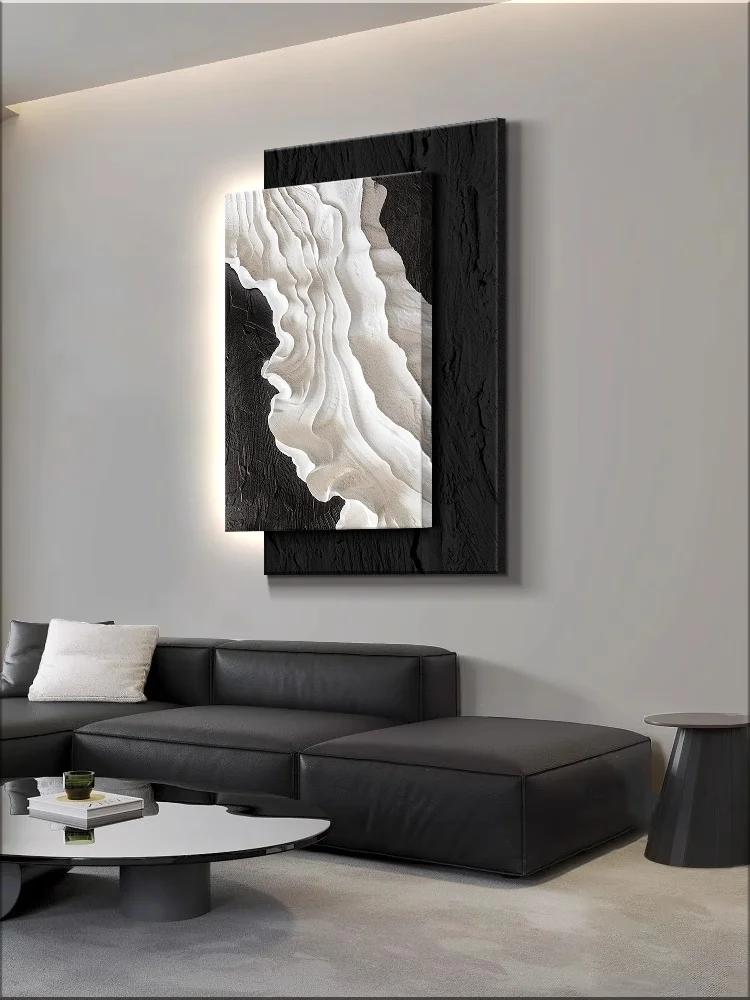 Black White Abstract Decoration Painting Sofa Background Wall Hanging Painting Wall Lamp Entrance Sandstone Texture Mural Lamp
Black White Abstract Decoration Painting Sofa Background Wall Hanging Painting Wall Lamp Entrance Sandstone Texture Mural Lamp