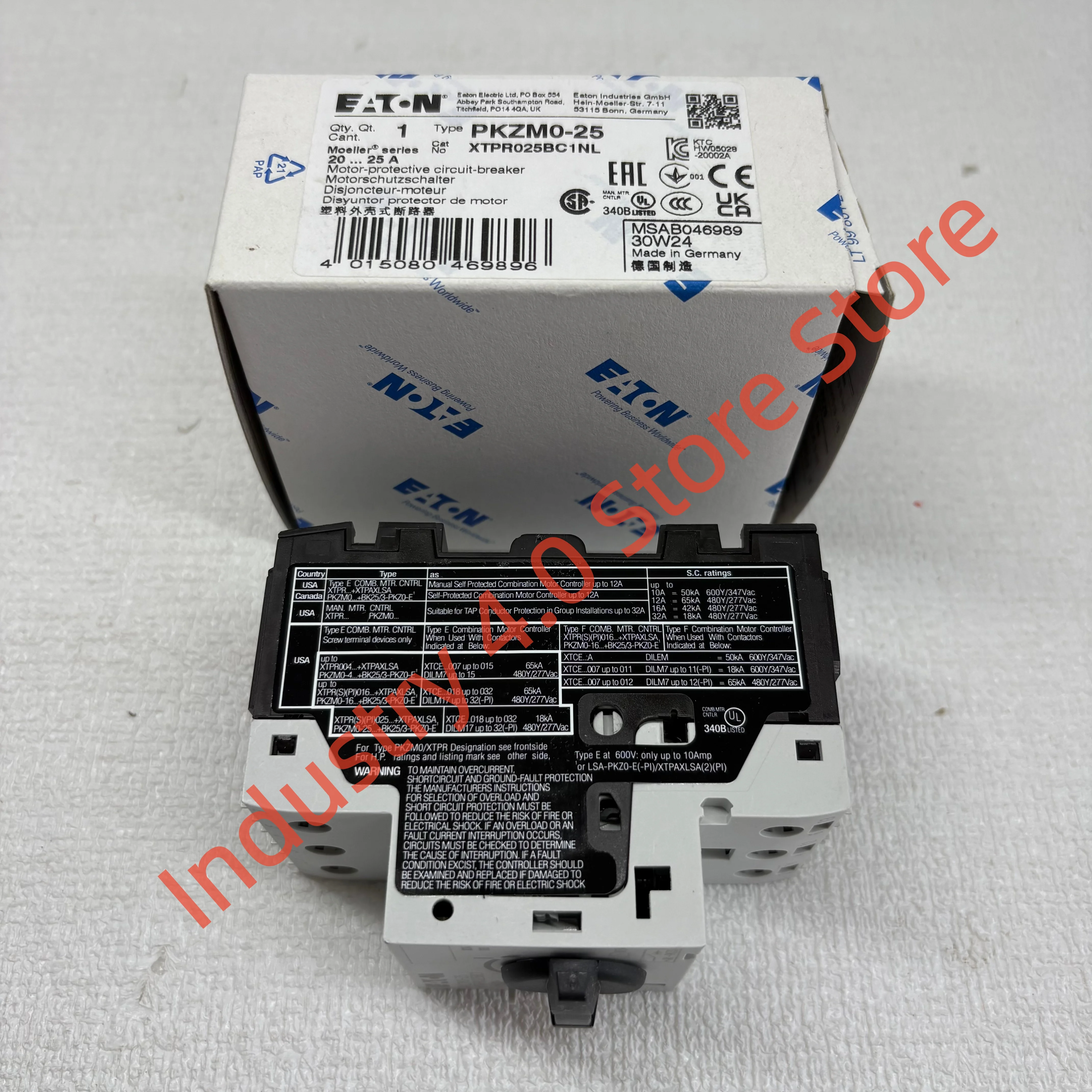 Motor protector PKZM0-25 XTPR025BC1NL brand new
Motor protector PKZM0-25 XTPR025BC1NL brand new