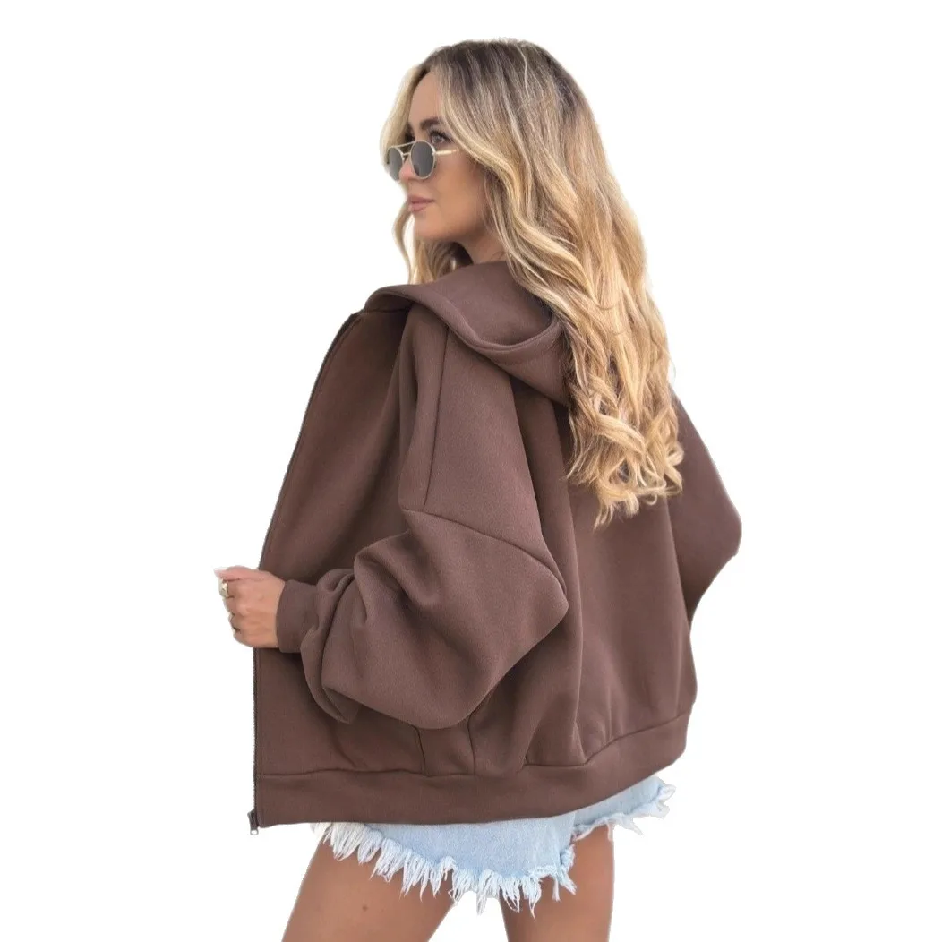 2025 New Fashion Zipper Hooded Long-sleeved Sweatshirt Women Autumn Casual Loose Solid Color Pocket Cardigan Jacket For Women
2025 New Fashion Zipper Hooded Long-sleeved Sweatshirt Women Autumn Casual Loose Solid Color Pocket Cardigan Jacket For Women