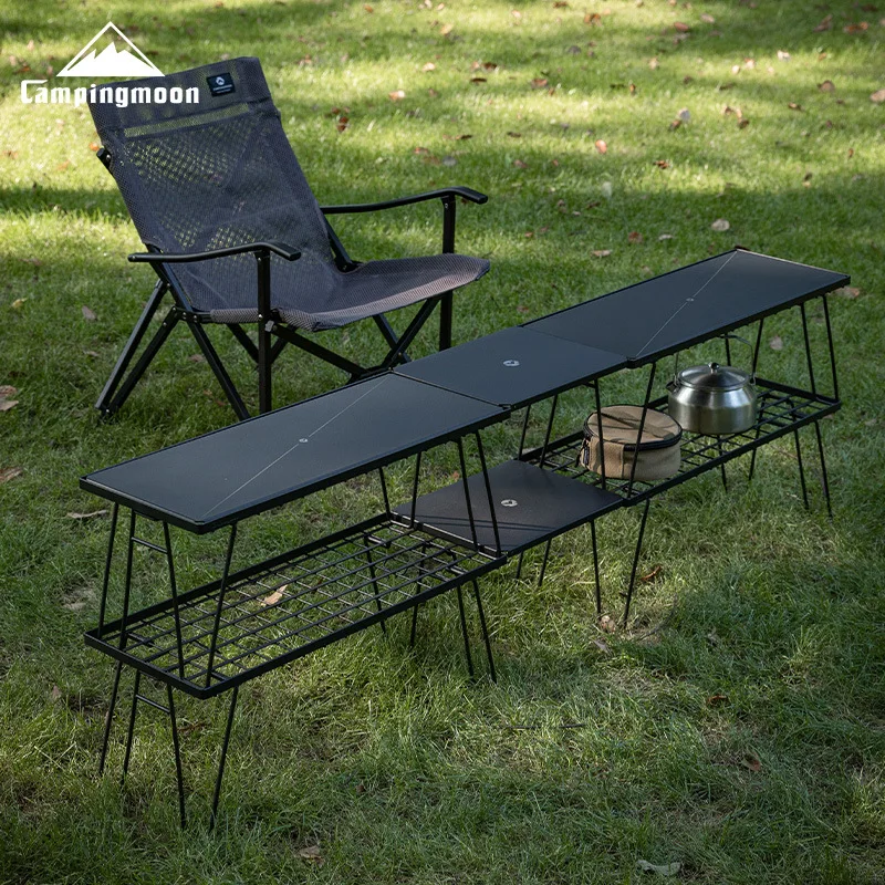 CAMPINGMOON T-229-9BK Outdoor Camping Folding Table Aluminum Alloy Table Blackened Shelf Half Top
CAMPINGMOON T-229-9BK Outdoor Camping Folding Table Aluminum Alloy Table Blackened Shelf Half Top