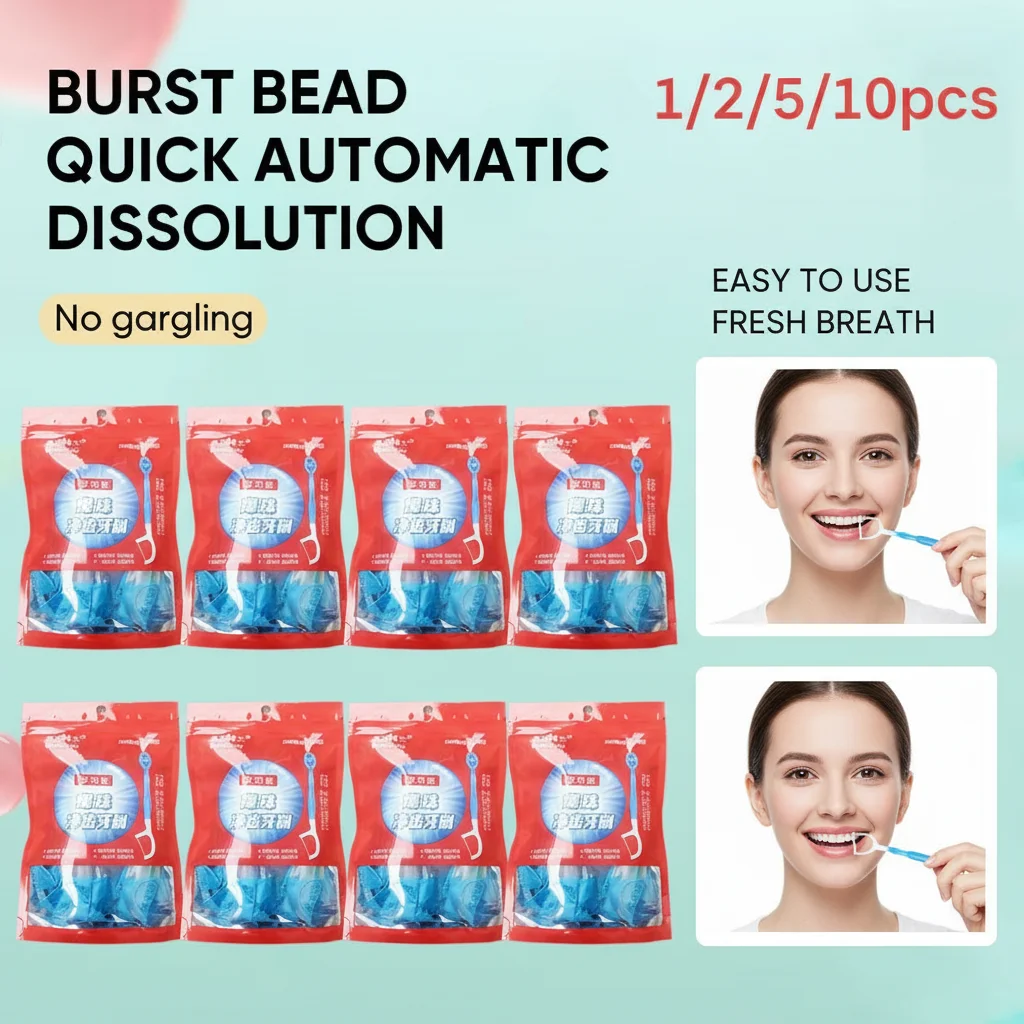 10pcs Disposable Portable Bursting Bead Toothbrush Multi-Purpose Adult Home Use Fresh Breath Function Outdoor Use
10pcs Disposable Portable Bursting Bead Toothbrush Multi-Purpose Adult Home Use Fresh Breath Function Outdoor Use