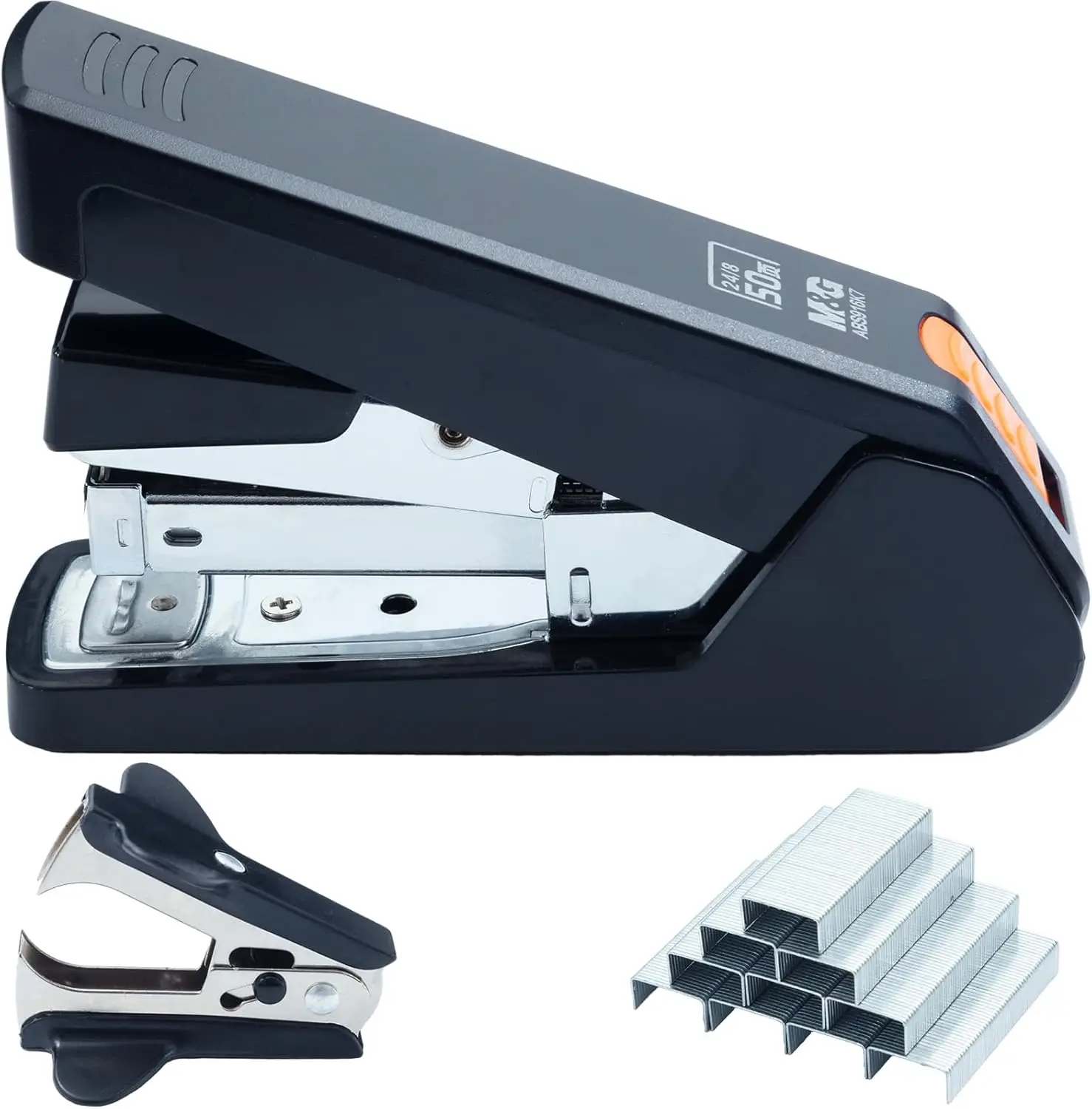 Effortless Stapler 50 Sheet Capacity One-Touch Stapling Heavy Duty Desktop Stapler with 1000 Staples and Remover for Home Office
Effortless Stapler 50 Sheet Capacity One-Touch Stapling Heavy Duty Desktop Stapler with 1000 Staples and Remover for Home Office