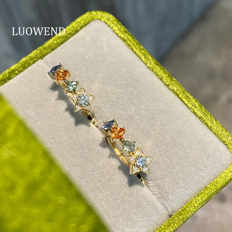Серьги LUOWEND из 100% 18-каратного желтого золота, элегантные, романтические, с натуральными сапфирами, для женщин, высококачественные свадебные украшения
Серьги LUOWEND из 100% 18-каратного желтого золота, элегантные, романтические, с натуральными сапфирами, для женщин, высококачественные свадебные украшения
