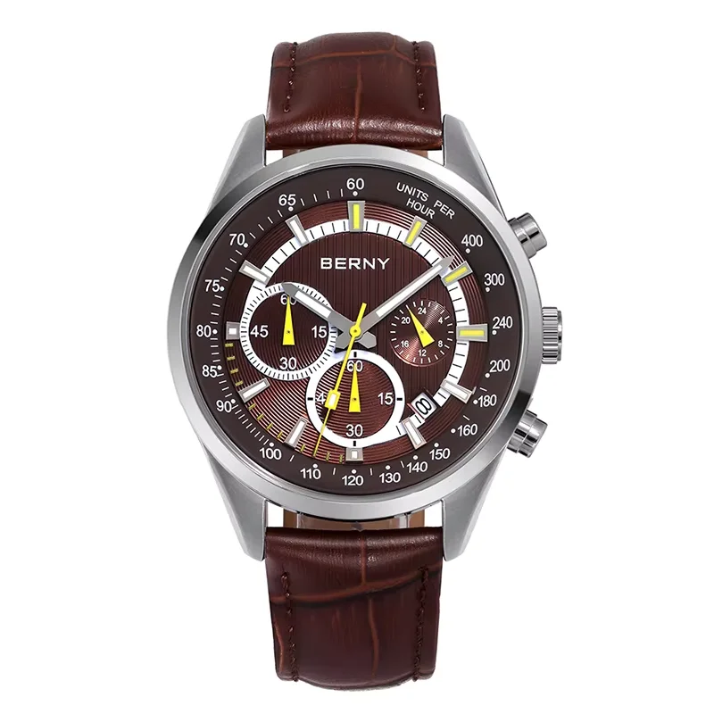 BERNY VD55 Quartz Sports Wristwatch Super Luminous Watch for Men Date Leather Strap Chronograph Mens Watches Top Brand Luxury
BERNY VD55 Quartz Sports Wristwatch Super Luminous Watch for Men Date Leather Strap Chronograph Mens Watches Top Brand Luxury