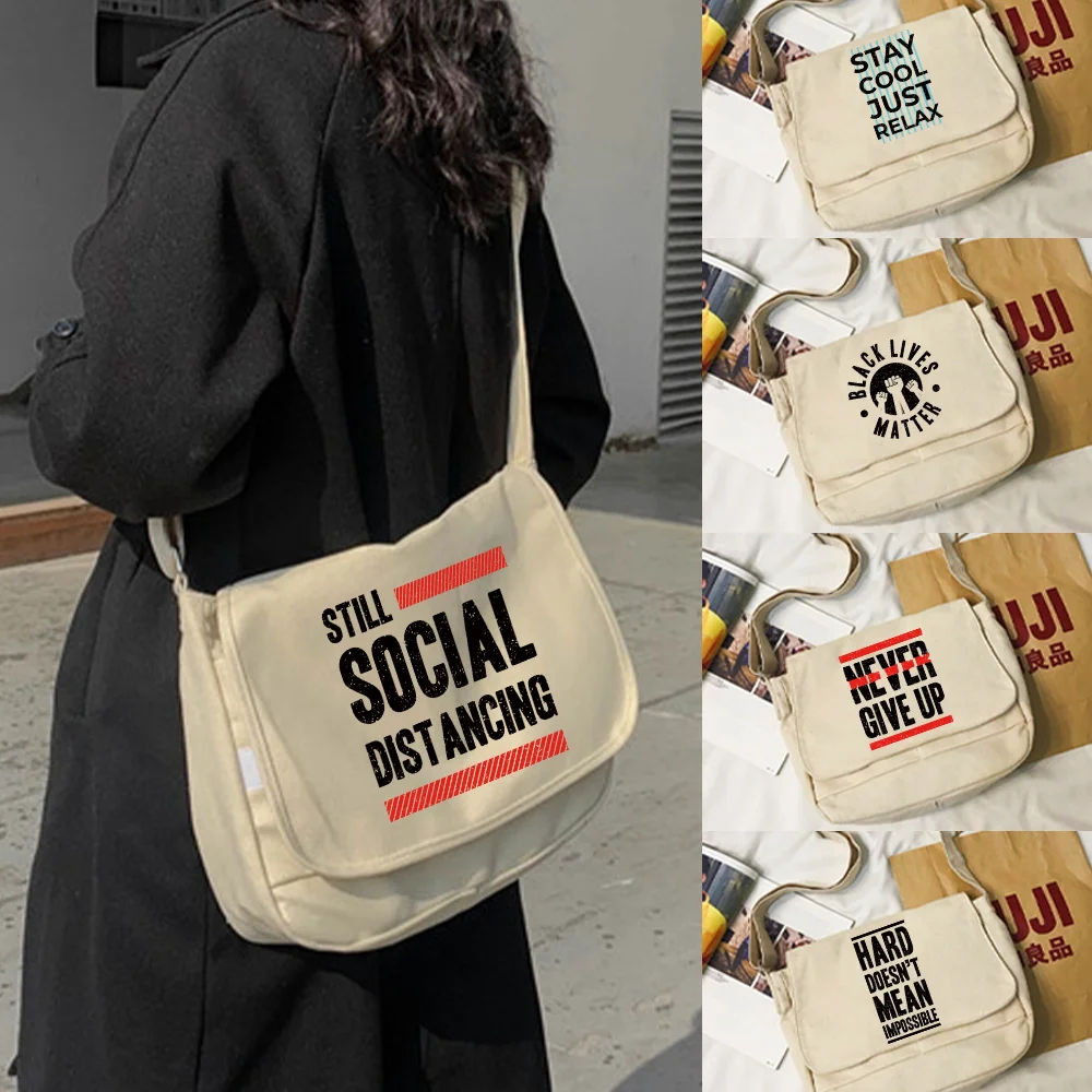 Large Capacity Women Messenger Bag 2025 School Canvas Word Letter Shoulder Bags Female Handbags Korean Satchel Crossbody Bag
Large Capacity Women Messenger Bag 2025 School Canvas Word Letter Shoulder Bags Female Handbags Korean Satchel Crossbody Bag