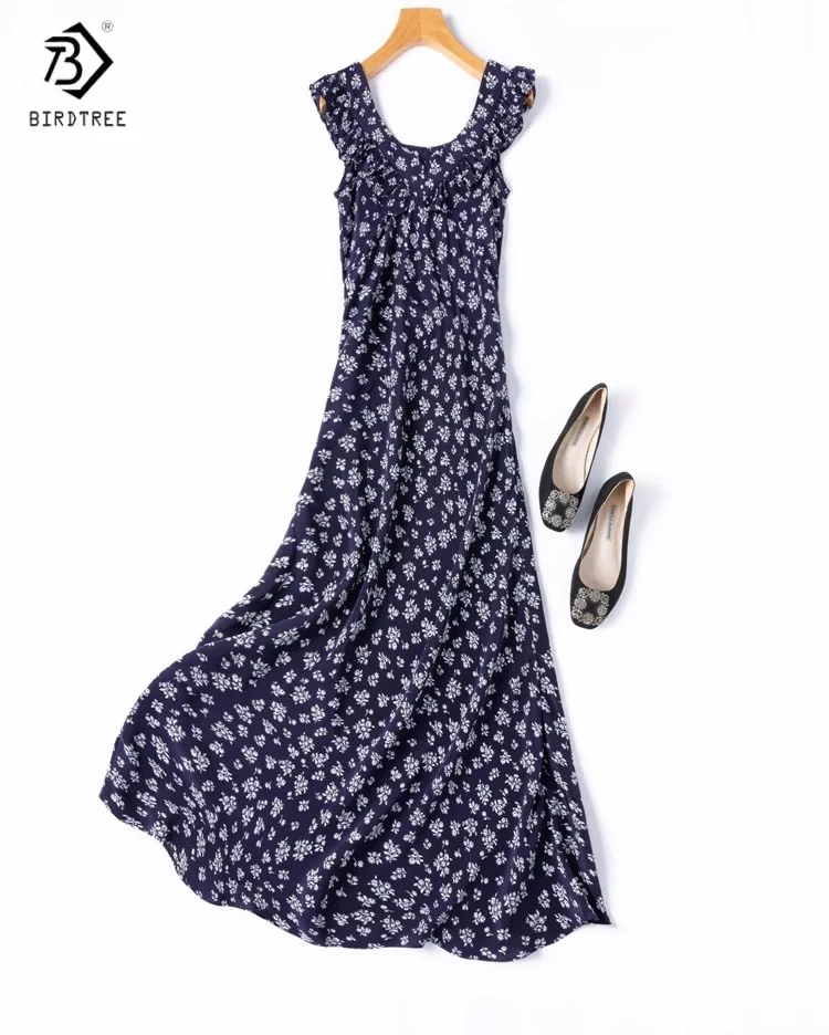 Birdtree Women's 100% Mulberry Silk Dress,Double Crepe Flying Sleeve Diagonal Cut Sleeveless Vacation Style Dress D55710JF
Birdtree Women's 100% Mulberry Silk Dress,Double Crepe Flying Sleeve Diagonal Cut Sleeveless Vacation Style Dress D55710JF