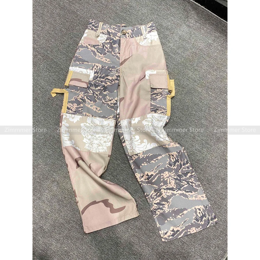 2024 Summer new style American hot girl trendy dark and light splicing camouflage design straight overalls for women
2024 Summer new style American hot girl trendy dark and light splicing camouflage design straight overalls for women