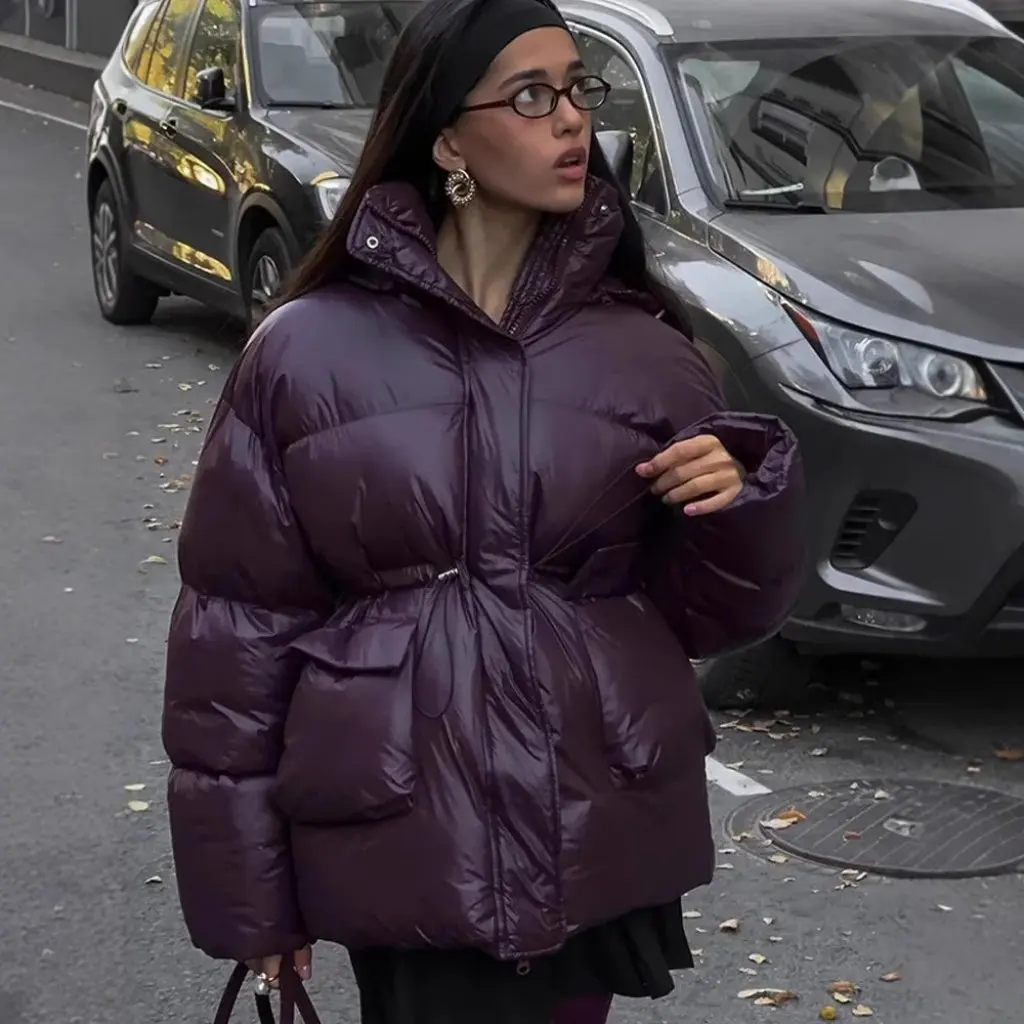 Burgundy Zip-Up Waist-Cinching Cotton Jacket Winter American-Style New Model for Women European And American Style
Burgundy Zip-Up Waist-Cinching Cotton Jacket Winter American-Style New Model for Women European And American Style