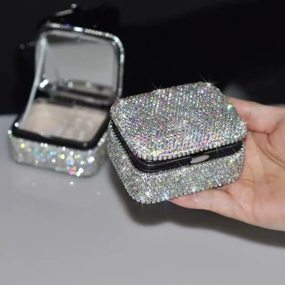 Bling Mini Jewelry Box with Mirror Creative Luxury Diamond Jewelry Box Silver Rhinestone Necklace Storage Case
Bling Mini Jewelry Box with Mirror Creative Luxury Diamond Jewelry Box Silver Rhinestone Necklace Storage Case