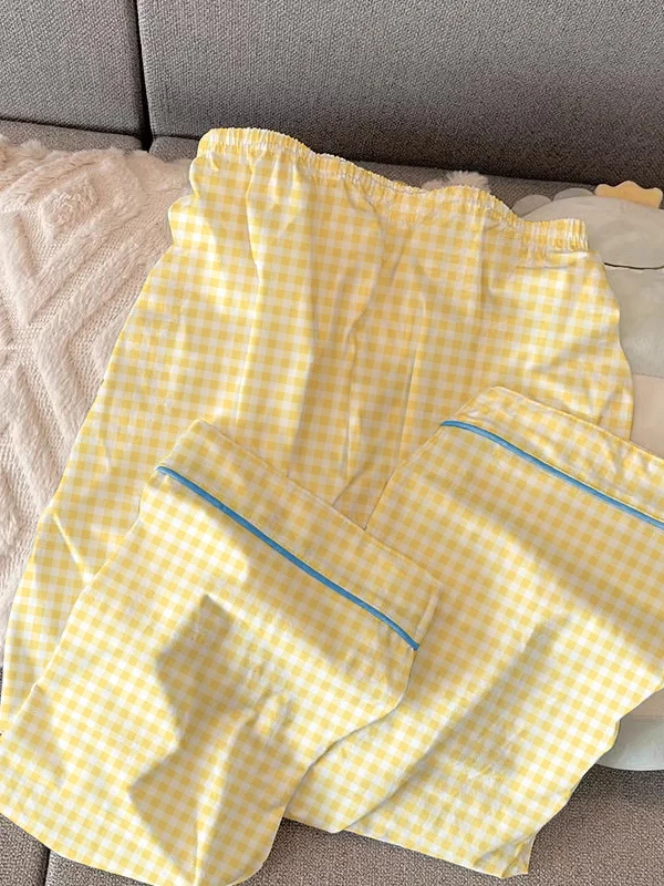 Милый дизайн, повседневный клетчатый комплект одежды для женщин, длинные брюки с вышивкой, домашняя одежда, удобная молочная шелковая ткань
Милый дизайн, повседневный клетчатый комплект одежды для женщин, длинные брюки с вышивкой, домашняя одежда, удобная молочная шелковая ткань