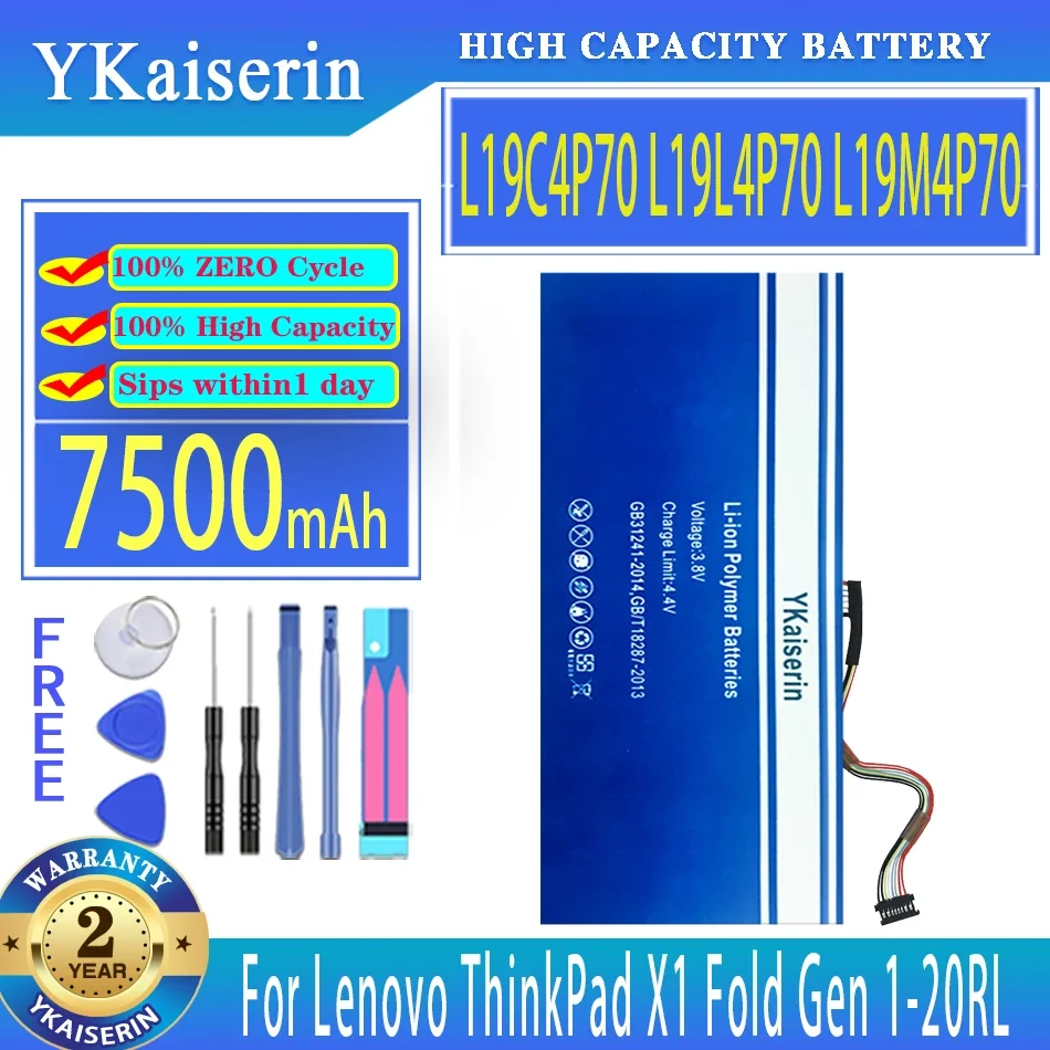 Battery L19C4P70 L19L4P70 L19M4P70 7500mAh For Lenovo Thinkpad X1 Fold Gen 1-20RL 1-20RK SB10T83126 SB10T83127 5B10W13884 Laptop
Battery L19C4P70 L19L4P70 L19M4P70 7500mAh For Lenovo Thinkpad X1 Fold Gen 1-20RL 1-20RK SB10T83126 SB10T83127 5B10W13884 Laptop