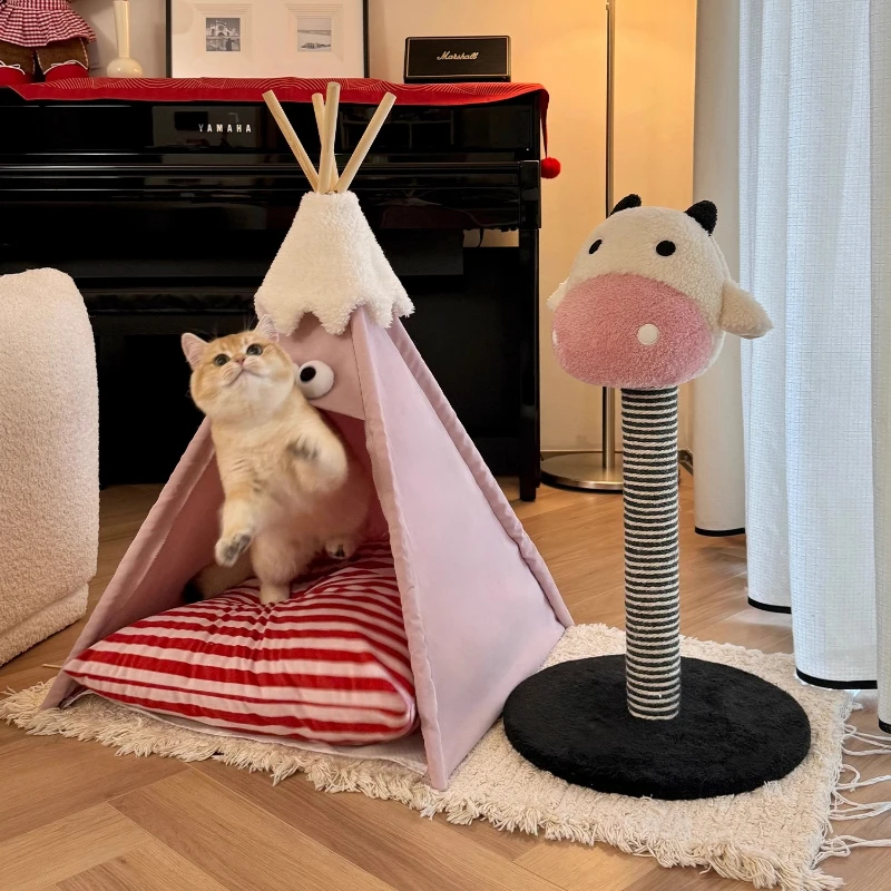4-Season Tent Pet Bed Semi-Enclosed Cat House Removable Washable Stylish Dog Bed Cozy Indoor Outdoor Shelter for Cats & Dog
4-Season Tent Pet Bed Semi-Enclosed Cat House Removable Washable Stylish Dog Bed Cozy Indoor Outdoor Shelter for Cats & Dog
