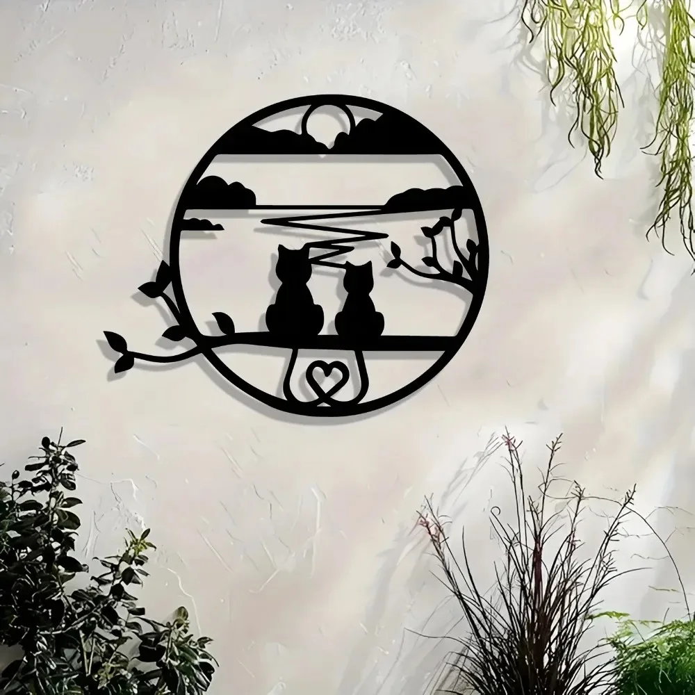 Sunset Cat Pattern Metal Wall Art Heart Sun Style Iron Hanging Ornament Modern Home Decor Pet Lover Gift
Sunset Cat Pattern Metal Wall Art Heart Sun Style Iron Hanging Ornament Modern Home Decor Pet Lover Gift