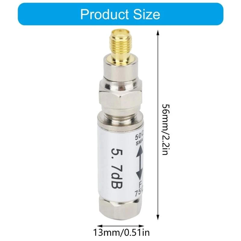 High Frequency Impedance Converter Metal Impedance Adapter SMA Female to F Male 601E
High Frequency Impedance Converter Metal Impedance Adapter SMA Female to F Male 601E