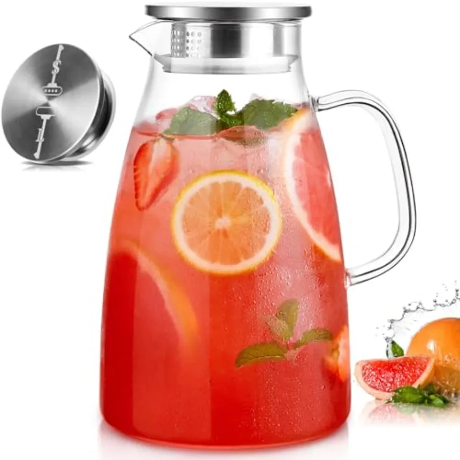Glass Pitcher with Lid 1 Gallon Water Pitcher with Handle and Spout for Fridge Borosilicate Glass for Iced Tea Juice Sangria Co
Glass Pitcher with Lid 1 Gallon Water Pitcher with Handle and Spout for Fridge Borosilicate Glass for Iced Tea Juice Sangria Co