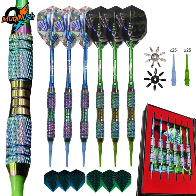 MuqiNush Professional Soft Dart |6 18g Dart Barrel,6 Aluminum Dart Shafts,12 PET Flights,12pcs O Rings,56 Soft Tips
MuqiNush Professional Soft Dart |6 18g Dart Barrel,6 Aluminum Dart Shafts,12 PET Flights,12pcs O Rings,56 Soft Tips