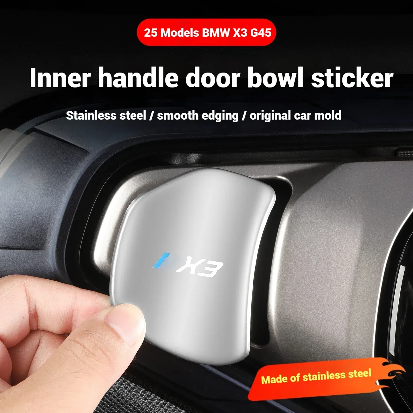 Car 4piece Door Handle Wrist Decoration Cover Stainless Steel For BMW X3 G45 G48 2024-2025 Protection Sticker Styling Accessori
Car 4piece Door Handle Wrist Decoration Cover Stainless Steel For BMW X3 G45 G48 2024-2025 Protection Sticker Styling Accessori