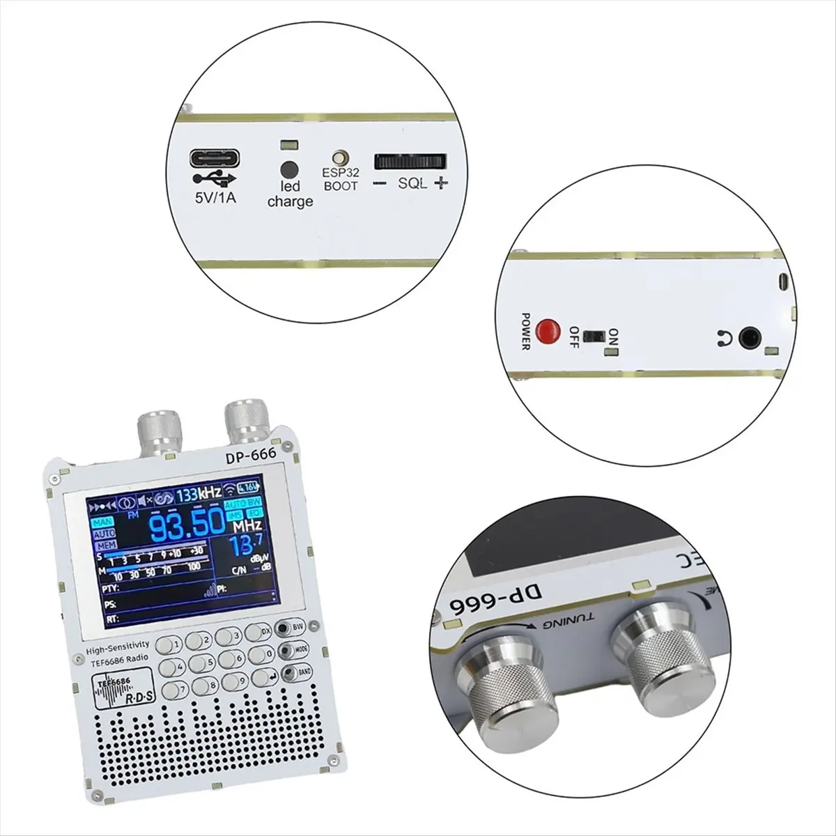Новый радиоприемник A06R DP-666 TEF6686 с 2,8-дюймовым сенсорным IPS-экраном, высокочувствительным приемником и полным диапазоном частот FM/LW/MW/SW
Новый радиоприемник A06R DP-666 TEF6686 с 2,8-дюймовым сенсорным IPS-экраном, высокочувствительным приемником и полным диапазоном частот FM/LW/MW/SW