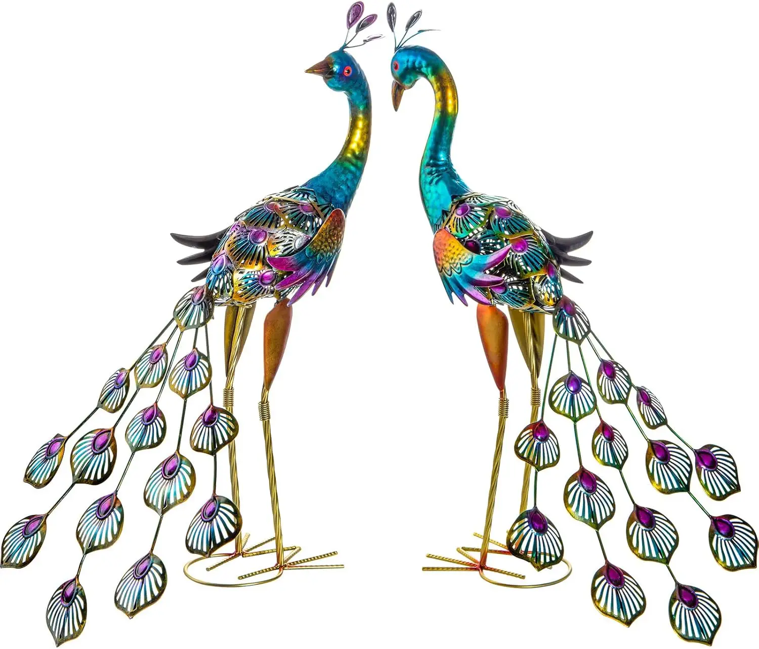 Peacock Garden Statues Metal Peacocks Sculptures for Outdoor Backyard Decor Patio Lawn Porch Yard Decoration (Pack of 2, Blue)
Peacock Garden Statues Metal Peacocks Sculptures for Outdoor Backyard Decor Patio Lawn Porch Yard Decoration (Pack of 2, Blue)