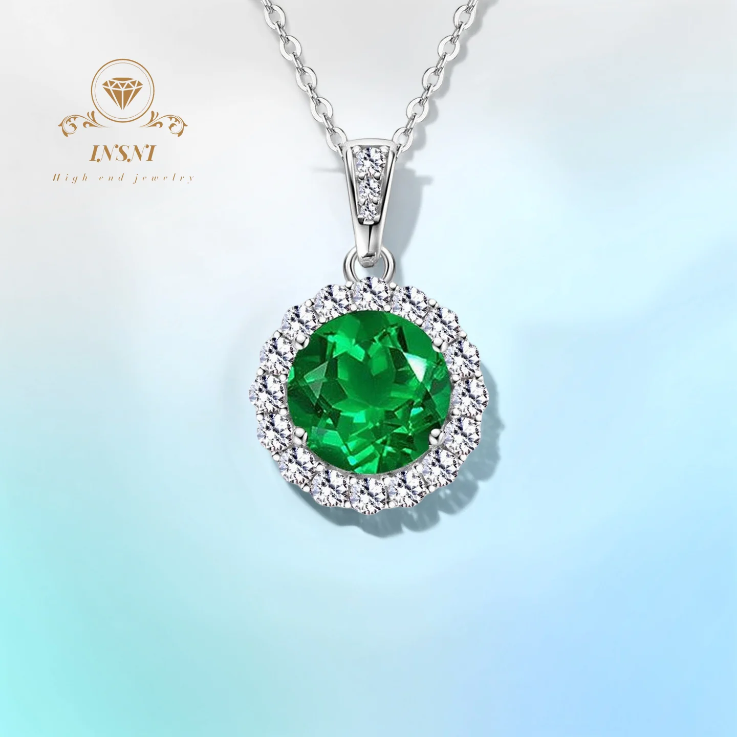 Emerald Necklace S925 Silver Euro-American Luxury Round Baguette Pendant Choker High-End Elegant Craftsmanship for Women
Emerald Necklace S925 Silver Euro-American Luxury Round Baguette Pendant Choker High-End Elegant Craftsmanship for Women