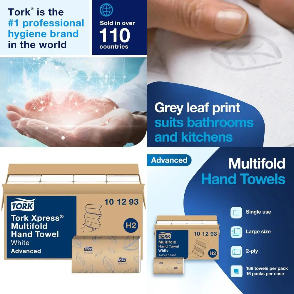 Белые многослойные полотенца для рук с серым принтом в виде листьев, 189 штук в упаковке, 16 упаковок, совместимы с диспенсером H2, высокая впитываемость
Белые многослойные полотенца для рук с серым принтом в виде листьев, 189 штук в упаковке, 16 упаковок, совместимы с диспенсером H2, высокая впитываемость