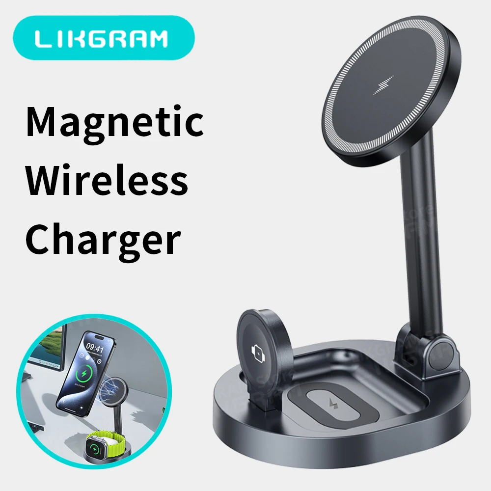 LIKGRAM 3 in 1 Magnetic Wireless Charger for apple Magsafe for iPhone 12-17 Apple Watch AirPods 3-4(not for Airpods 2) W16
LIKGRAM 3 in 1 Magnetic Wireless Charger for apple Magsafe for iPhone 12-17 Apple Watch AirPods 3-4(not for Airpods 2) W16