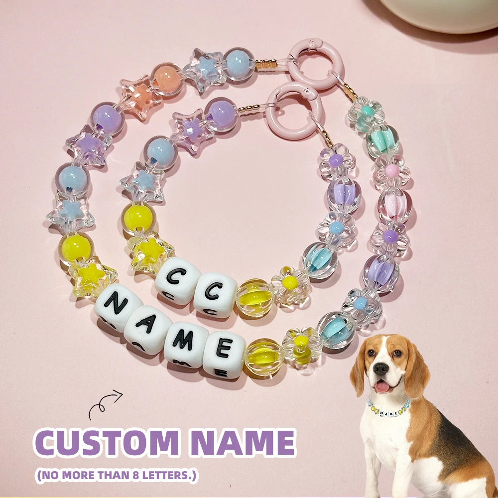 Personalized Dog Collar Cat Necklace Pet Holiday Accessories Cute Puppy Kitten Charming Beaded Flower/Candy/Star Custom Name
Personalized Dog Collar Cat Necklace Pet Holiday Accessories Cute Puppy Kitten Charming Beaded Flower/Candy/Star Custom Name