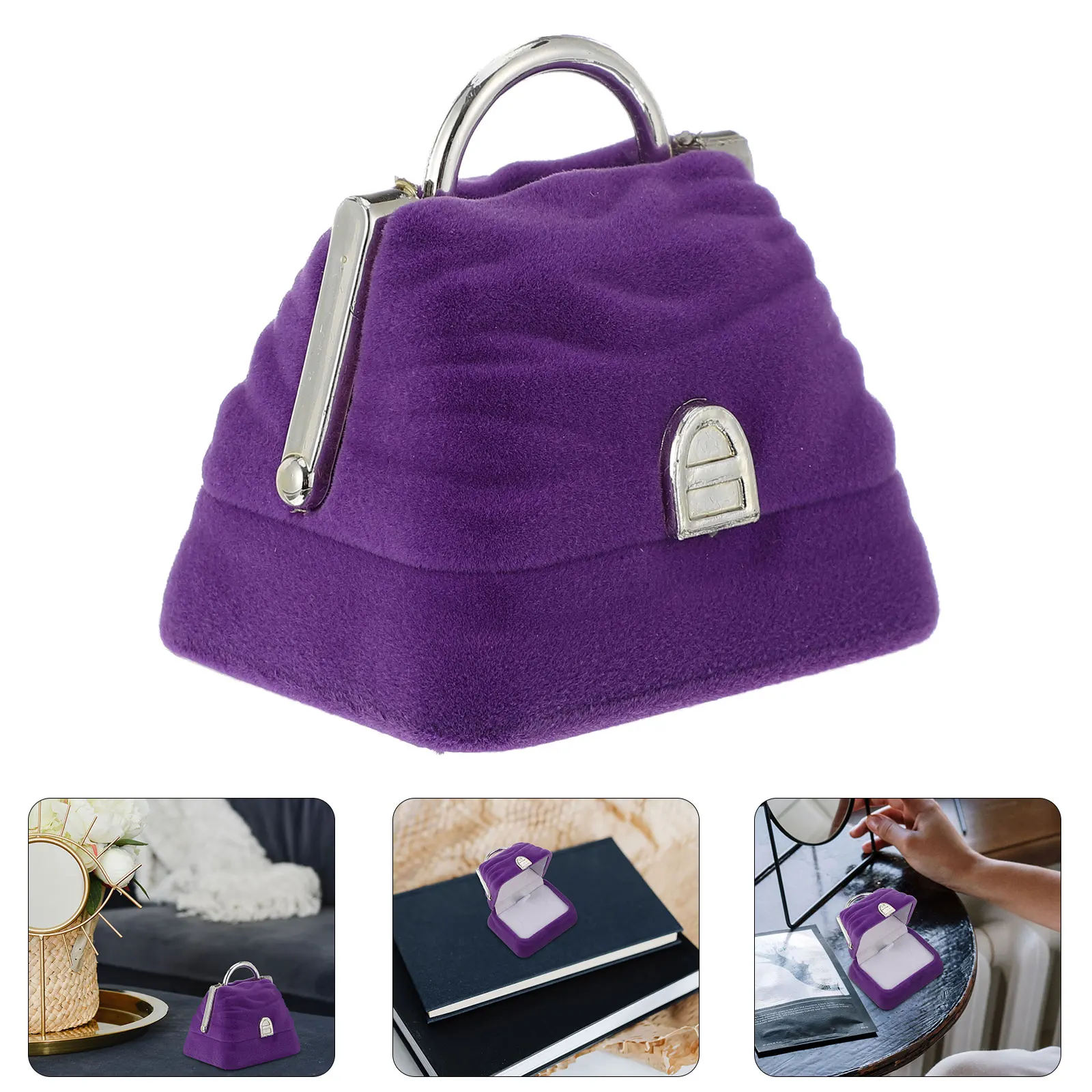 1pc Handbag Shape Ring Box Creative Jewelry Storage Case For Wedding Engagement Valentine'S Day Ring Holder Container Case
1pc Handbag Shape Ring Box Creative Jewelry Storage Case For Wedding Engagement Valentine'S Day Ring Holder Container Case