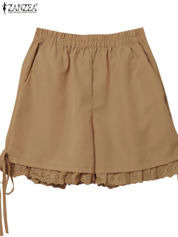 ZANZEA Women Shorts 2025 Summer Fashion Patchwork Lace Shorts Elastic High Waist Solid Color Casual Pants Pockets Loose Shorts
ZANZEA Women Shorts 2025 Summer Fashion Patchwork Lace Shorts Elastic High Waist Solid Color Casual Pants Pockets Loose Shorts