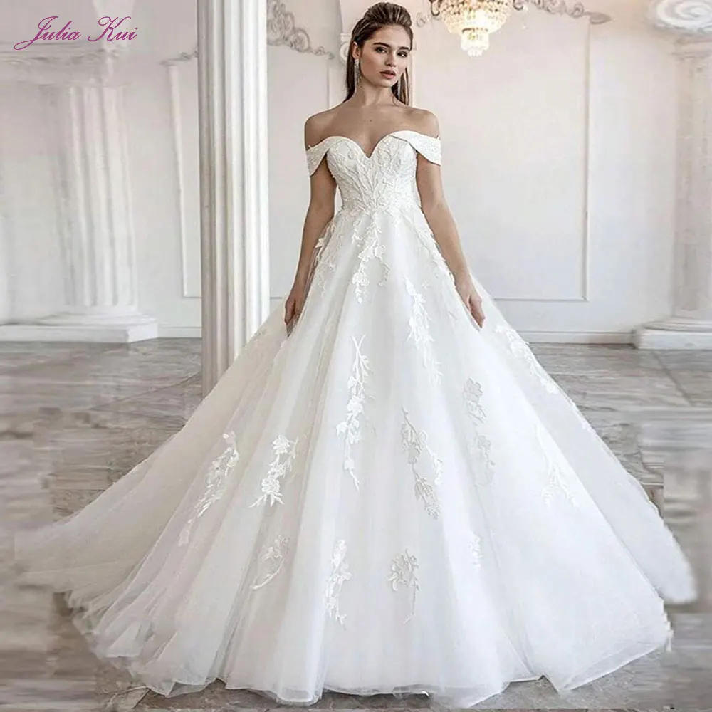Julia Kui Customize Made Appliques Lace Sweetheart Neck A-Line Wedding Dresses Off The Shoulder Simple Bridal Gowns
Julia Kui Customize Made Appliques Lace Sweetheart Neck A-Line Wedding Dresses Off The Shoulder Simple Bridal Gowns