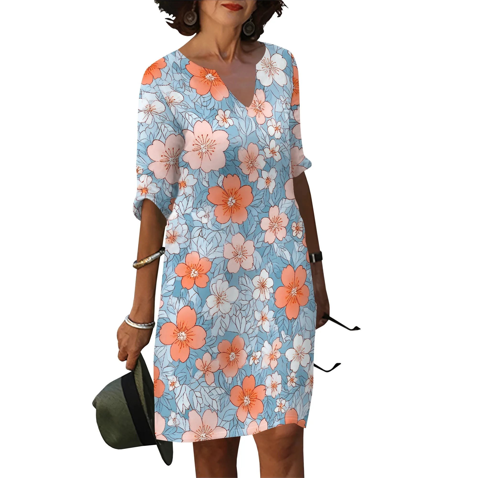 Women's Fashion Boho Floral Linen Dress Elegant Casual Half Sleeve V Neck Midi Dresses Vintage Dresses
Women's Fashion Boho Floral Linen Dress Elegant Casual Half Sleeve V Neck Midi Dresses Vintage Dresses