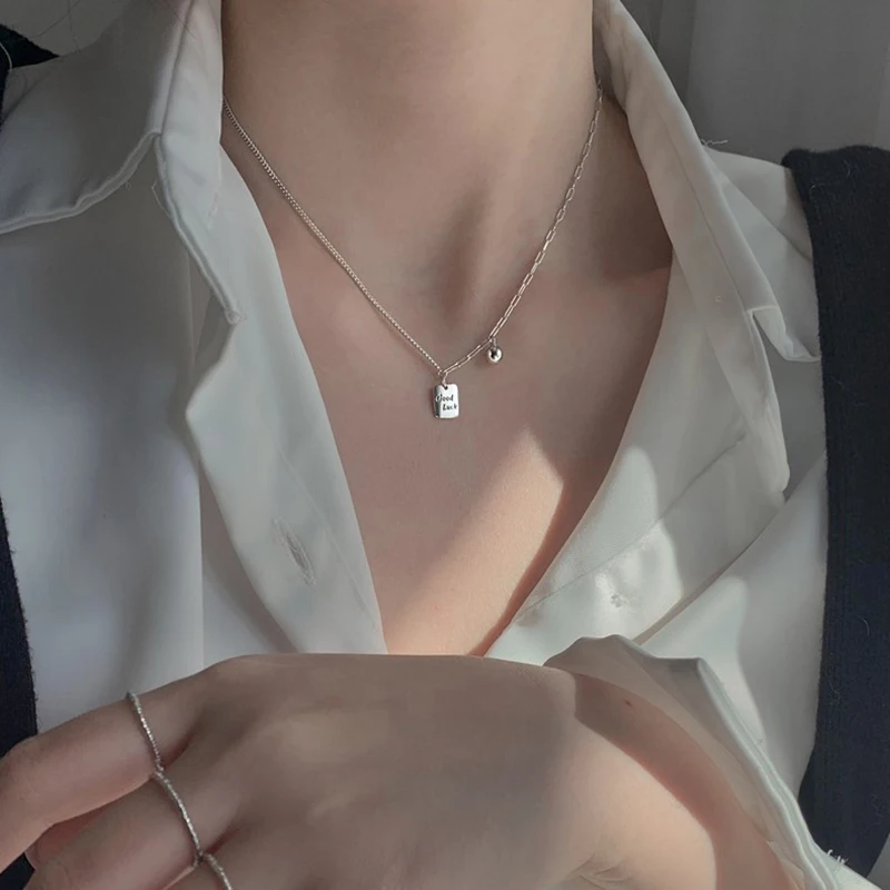 New 925 Sterling Silver Lucky Alphabet Brand Necklace Geometric Shape Pendant Choker Birthday Gift for Women Exquisite Jewelry
New 925 Sterling Silver Lucky Alphabet Brand Necklace Geometric Shape Pendant Choker Birthday Gift for Women Exquisite Jewelry