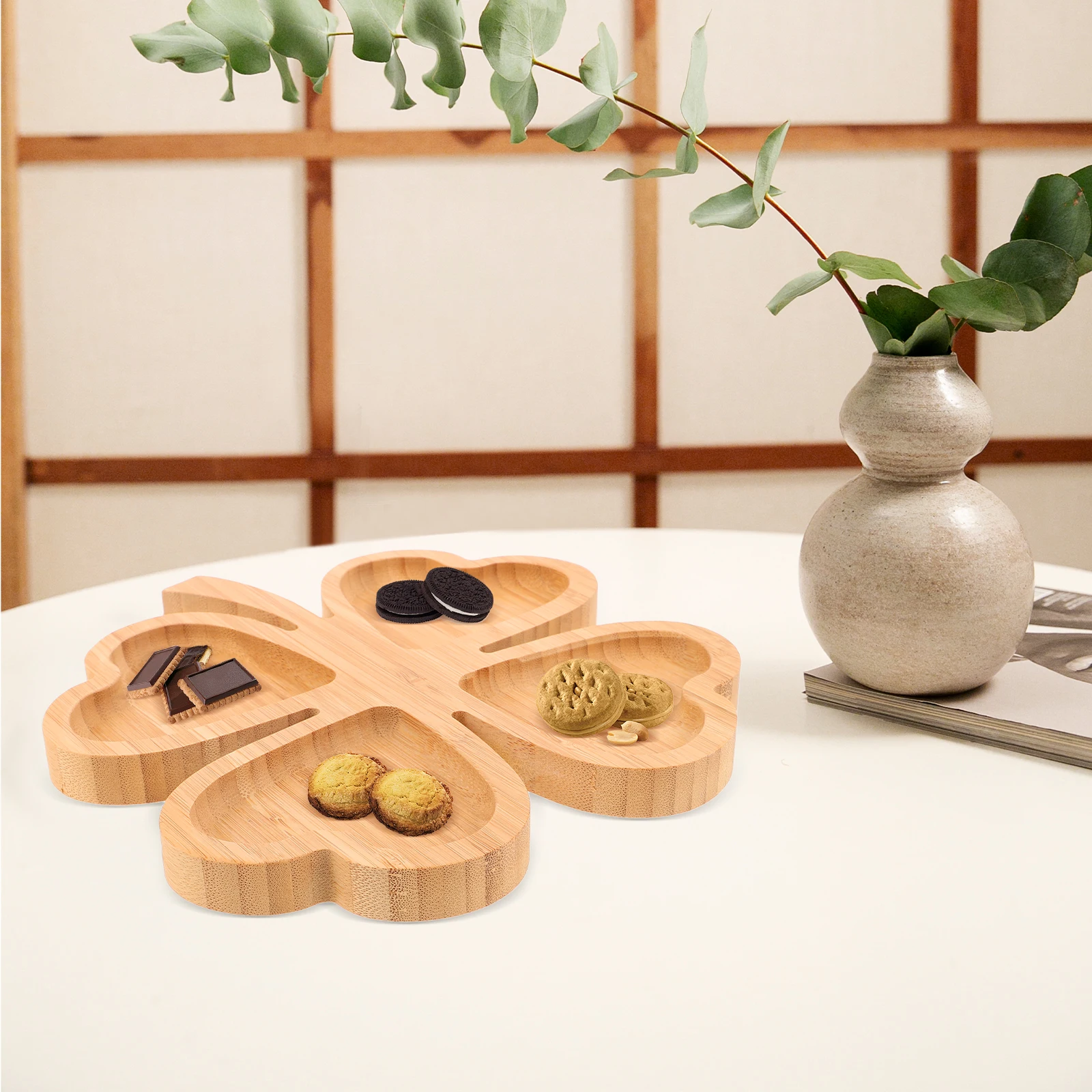 Clover Tray Bamboo Serving Coffee Cooked Food Trays for Eating Fruit Platter Table Decor Home
Clover Tray Bamboo Serving Coffee Cooked Food Trays for Eating Fruit Platter Table Decor Home