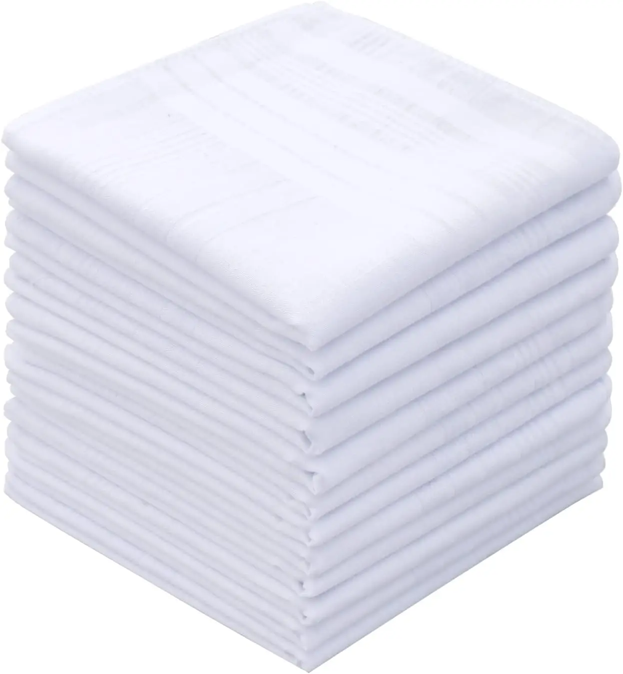 Men's Cotton Handkerchiefs Solid White with Stripe Large Classic Hankies Bulk Set
Men's Cotton Handkerchiefs Solid White with Stripe Large Classic Hankies Bulk Set
