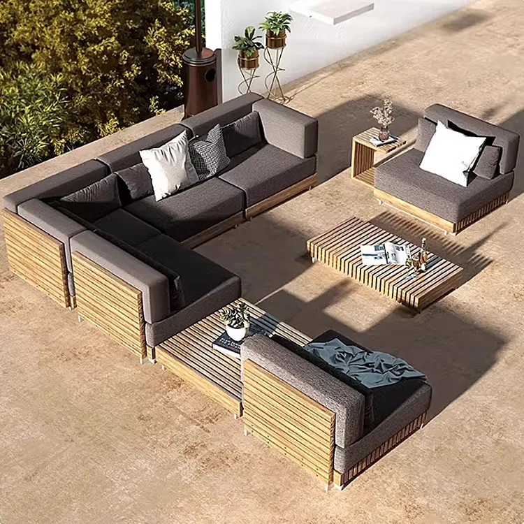 # Luxury Outdoor Garden Teak Sofa Set Design Living Room Furniture Patio Wooden Table Top
# Luxury Outdoor Garden Teak Sofa Set Design Living Room Furniture Patio Wooden Table Top