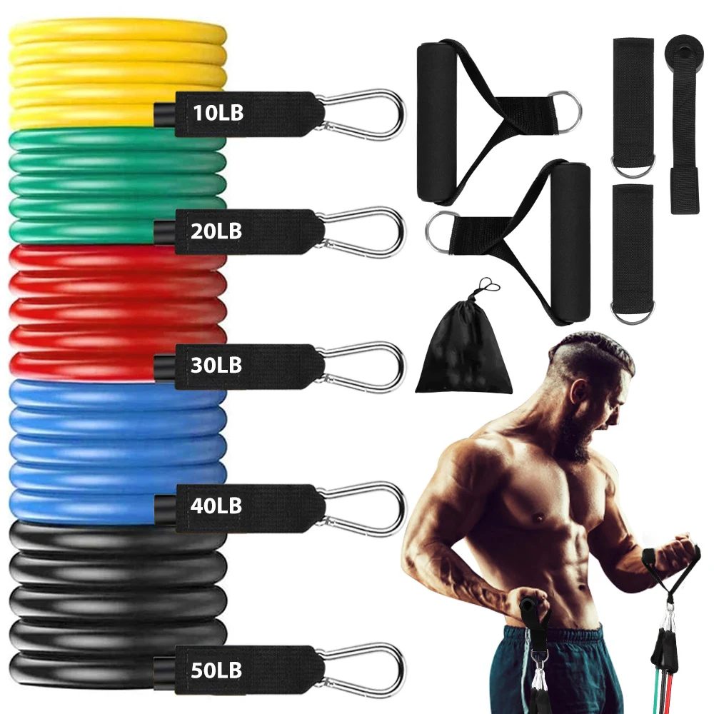 150LBS Pull Rope Set Latex Rubber Resistance Band Fitness Training Home Gym Exercise Kit Basketball Jump High Kick Power Trainer
150LBS Pull Rope Set Latex Rubber Resistance Band Fitness Training Home Gym Exercise Kit Basketball Jump High Kick Power Trainer