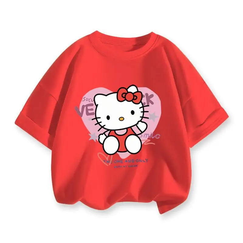 2024 Children's clothing summer Hello Kitty print T-shirt children's fashion short sleeved T-shirt round neck top for girls
2024 Children's clothing summer Hello Kitty print T-shirt children's fashion short sleeved T-shirt round neck top for girls