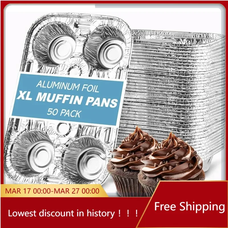 Aluminum Foil Muffin Pans Reusable and Disposable, Muffin & Pie foil Pan (50, 6 cavity XL)
Aluminum Foil Muffin Pans Reusable and Disposable, Muffin & Pie foil Pan (50, 6 cavity XL)