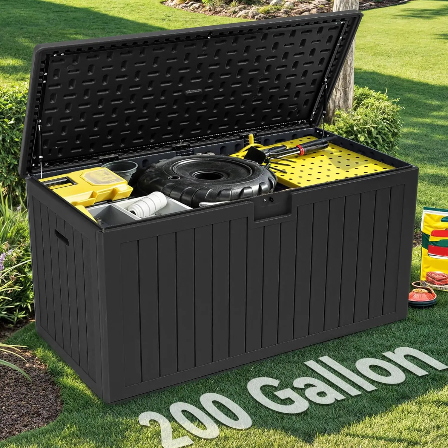 60-260 Gallon Double-Wall Deck Box with Divider Side Handles Outdoor Large Storage for Patio Furniture Cushions Garden Pool Acce
60-260 Gallon Double-Wall Deck Box with Divider Side Handles Outdoor Large Storage for Patio Furniture Cushions Garden Pool Acce